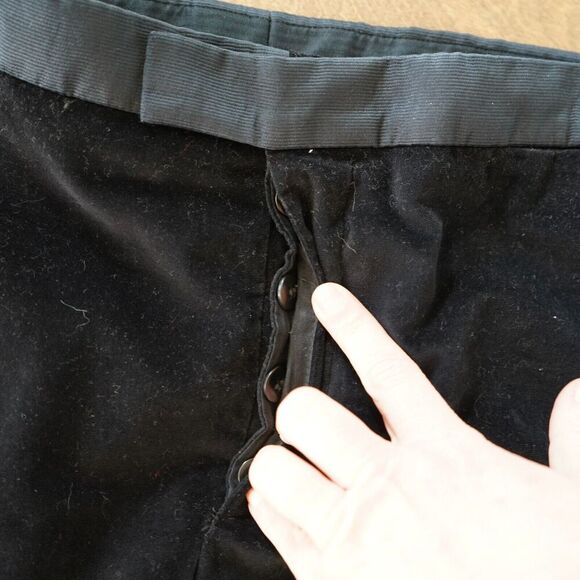 Prada Women's Black Velvet Trousers Size 50/ XL/16 100% Cotton - Picture 10 of 12